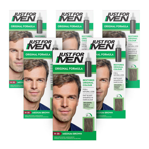 Just For Men Shampoo-In Hair Colour Medium Brown - 6 Pack