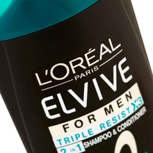 Load image into Gallery viewer, L&#39;Oreal Paris Elvive for Men Triple Resist 2in1 Shampoo &amp; Conditioner