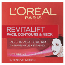 Load image into Gallery viewer, L&#39;Oreal Paris Revitalift Face, Contours and Neck Re-Support Cream