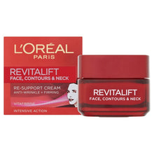 Load image into Gallery viewer, L&#39;Oreal Paris Revitalift Face, Contours and Neck Re-Support Cream