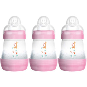 MAM Self Sterilising Anti-Colic Bottle 3 Pack Pink