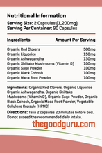 Load image into Gallery viewer, The Good Guru Organic MenoKare Red Clover - 90 Capsules