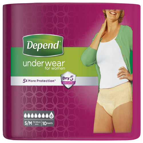 12 Depend Underwear Super for Women Small/Medium Multipack x12