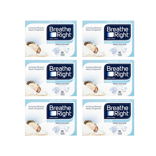 Breathe Right Nasal Strips Clear Small/Medium Six Pack