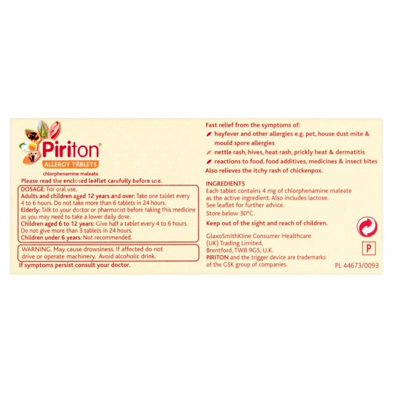 Piriton Allergy Tablets - 60 Tablets – Xtreme Pharmacy