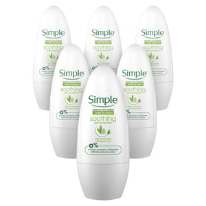 Simple Soothing Anti-Perspirant Deodorant Roll-On 6 Pack