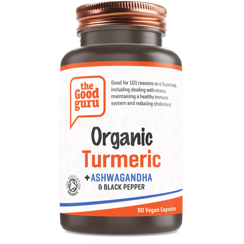 The Good Guru Organic Turmeric + Ashwagandha & Black Pepper - 90 Vegan Capsules