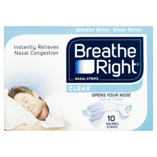 Load image into Gallery viewer, Breathe Right Congestion Relief Nasal Strips Clear Small/Medium