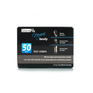 GlucoRX Nexus Glucose Test Strips 50's