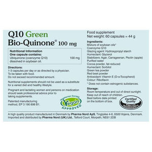 Pharmanord Q10 Green Bio-Quinone 100mg 60 Vegan Capsules